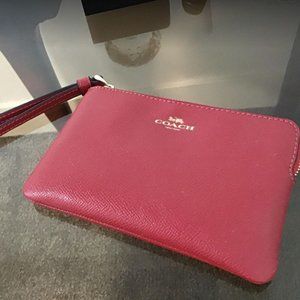COACH Red Leather Wristlet NWT